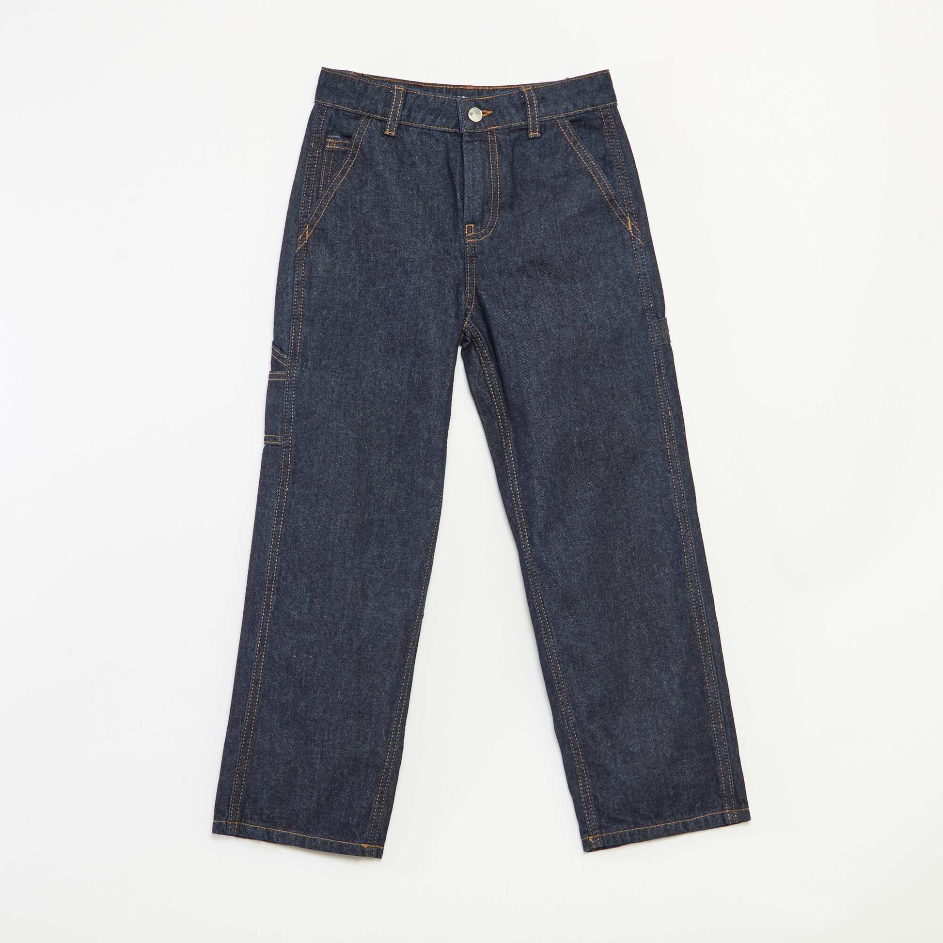 Pantalon denim relaxed fit BLEU