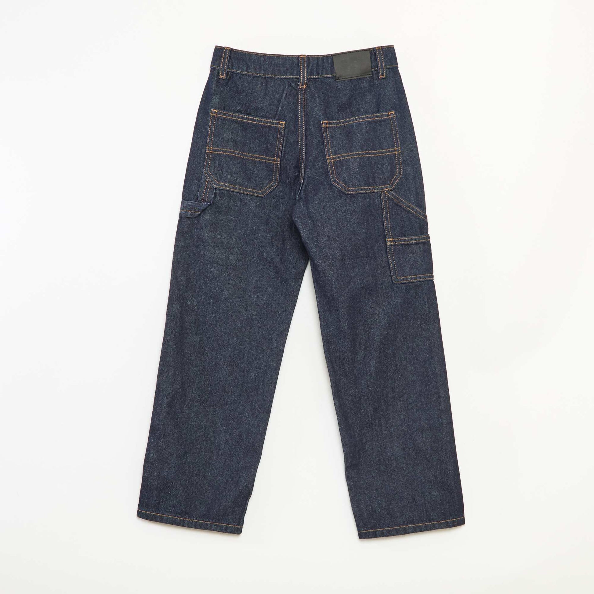 Pantalon denim relaxed fit BLEU
