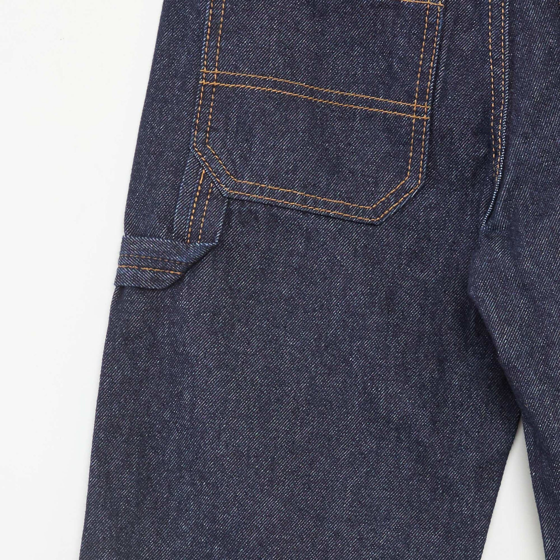 Pantalon denim relaxed fit BLEU