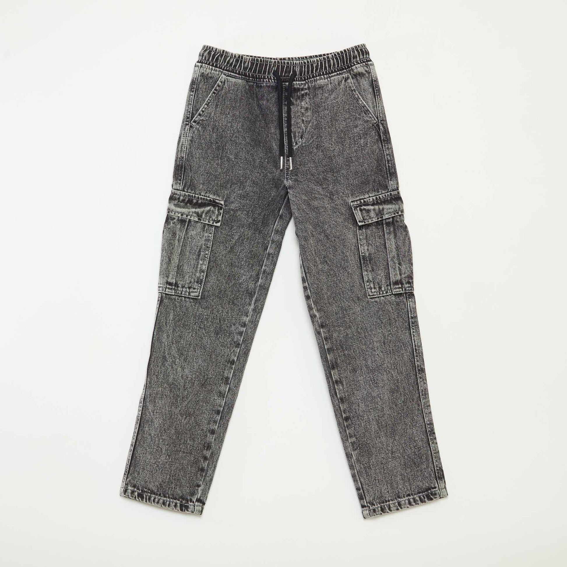 Pantalon multipoche élastiqué GRIS FONCé