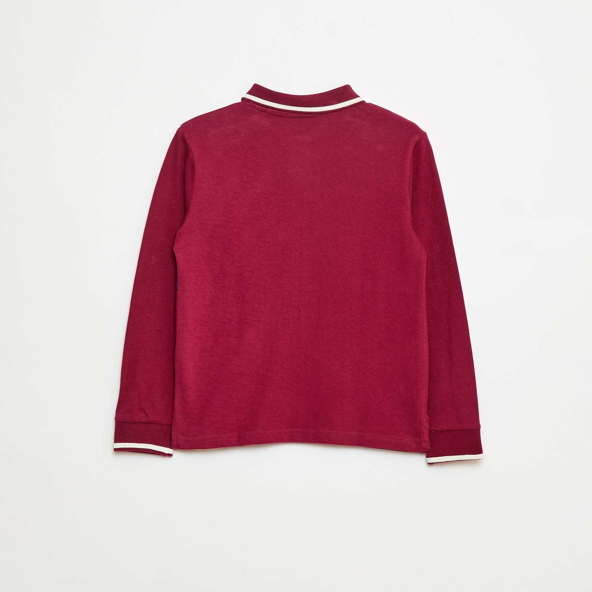 Polo en maille jersey style rugby ROUGE