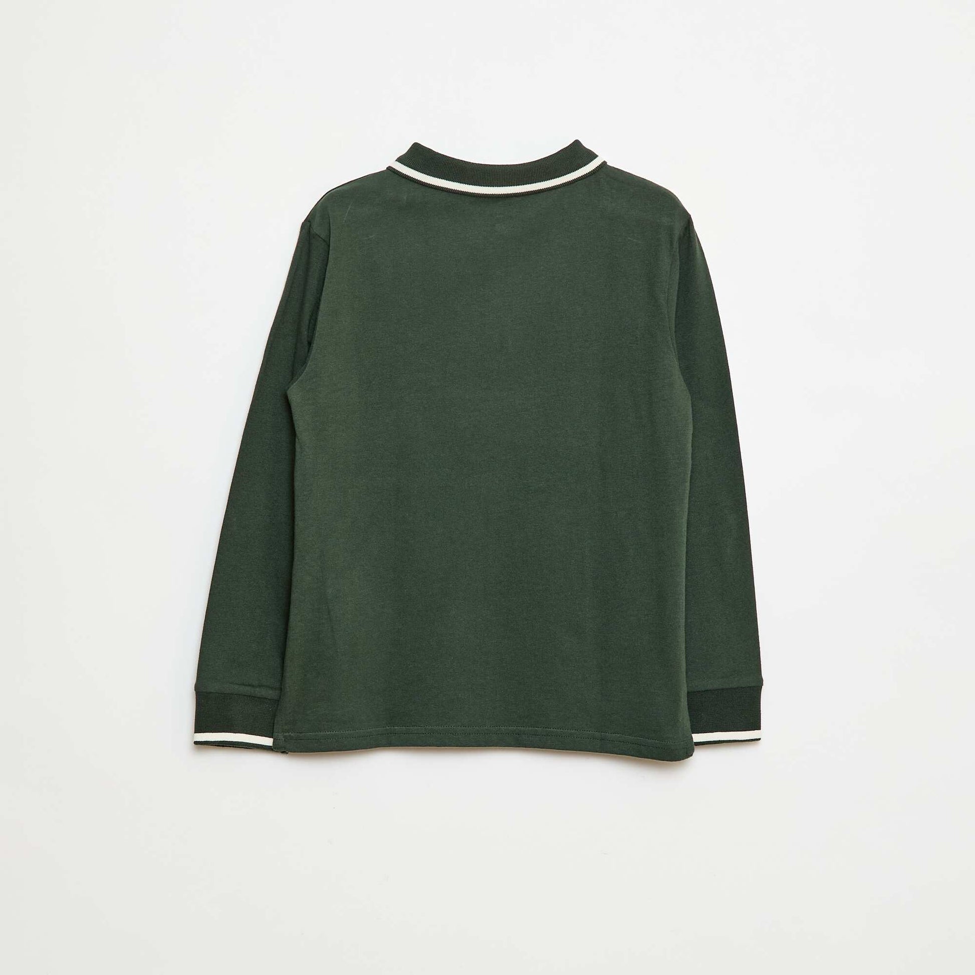 Polo en maille jersey style rugby VERT
