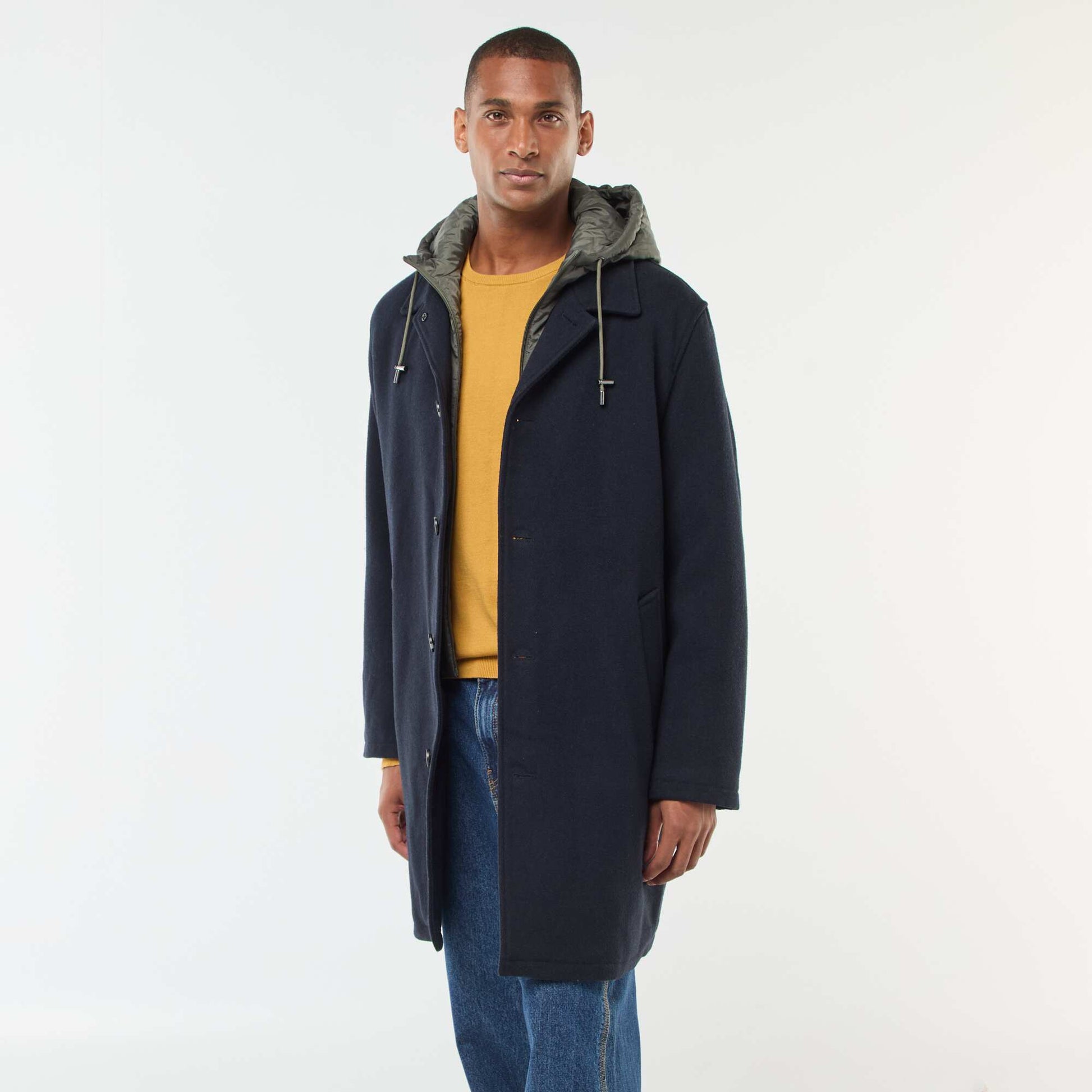 Manteau long chaud chic BLEU
