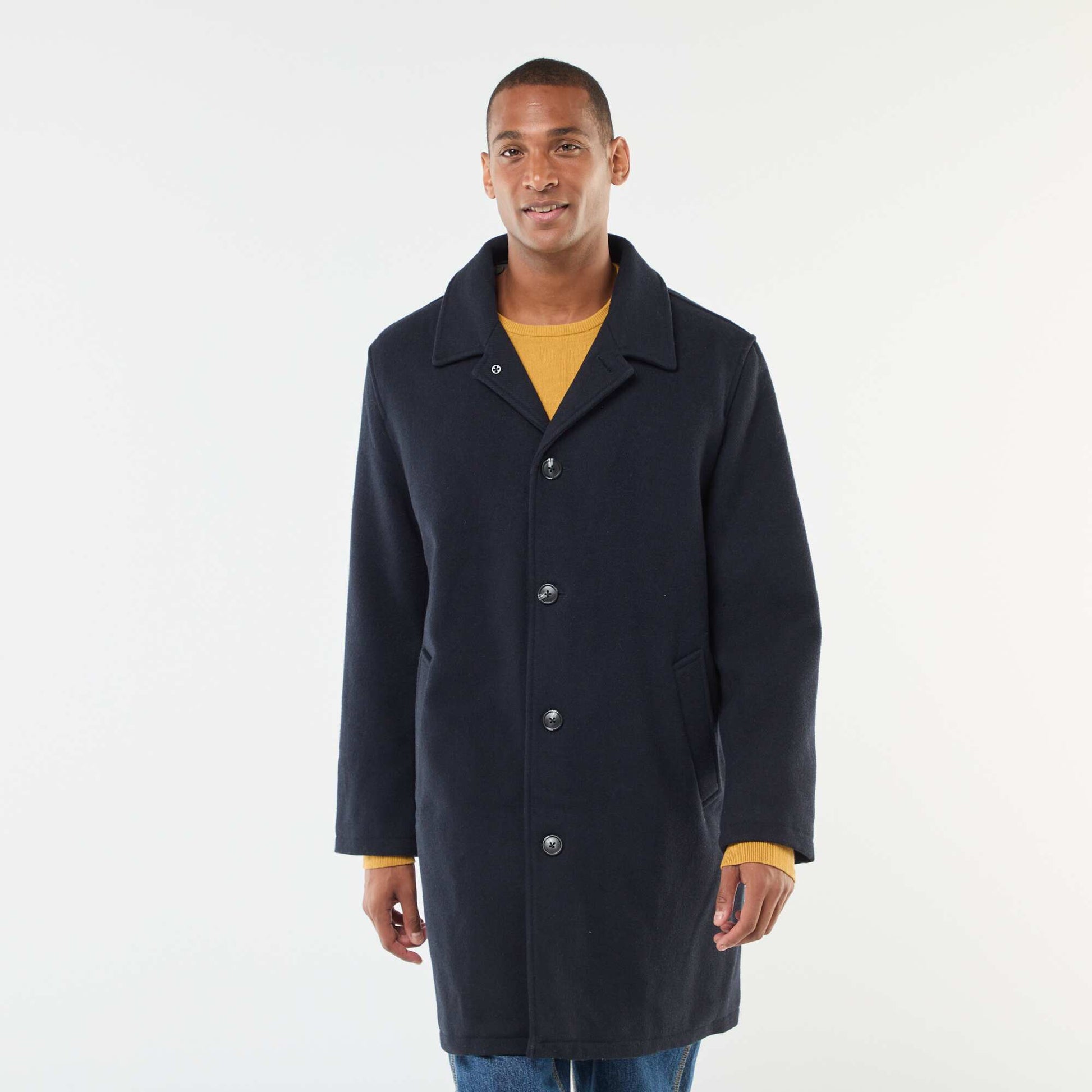 Manteau long chaud chic BLEU