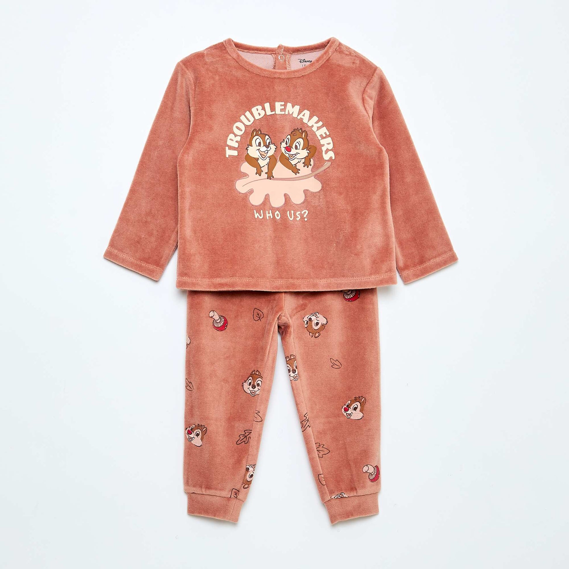 Ensemble de pyjama 'Disney' 'Tic et Tac' en coton MARRON