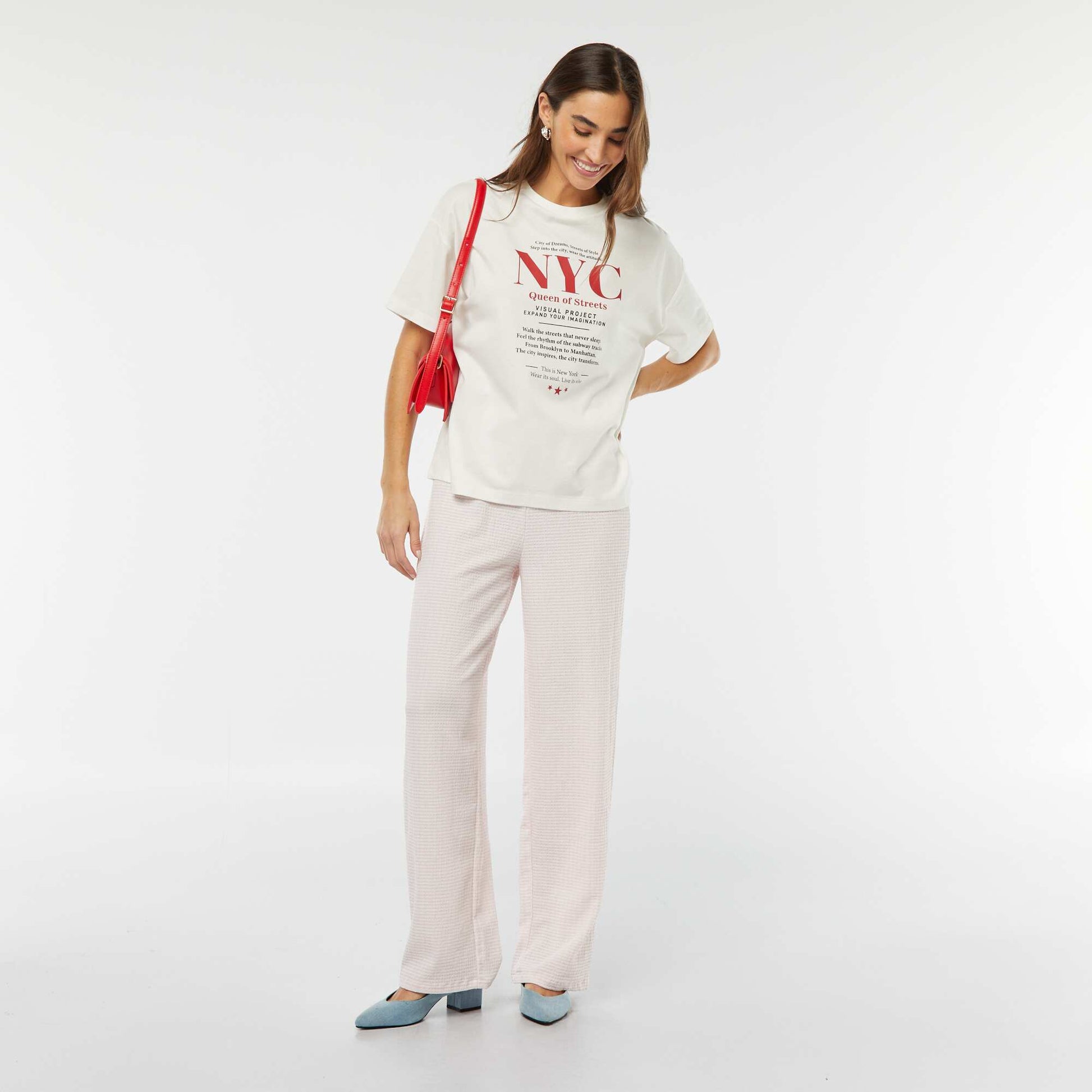 T-shirt oversize imprimé BLANC