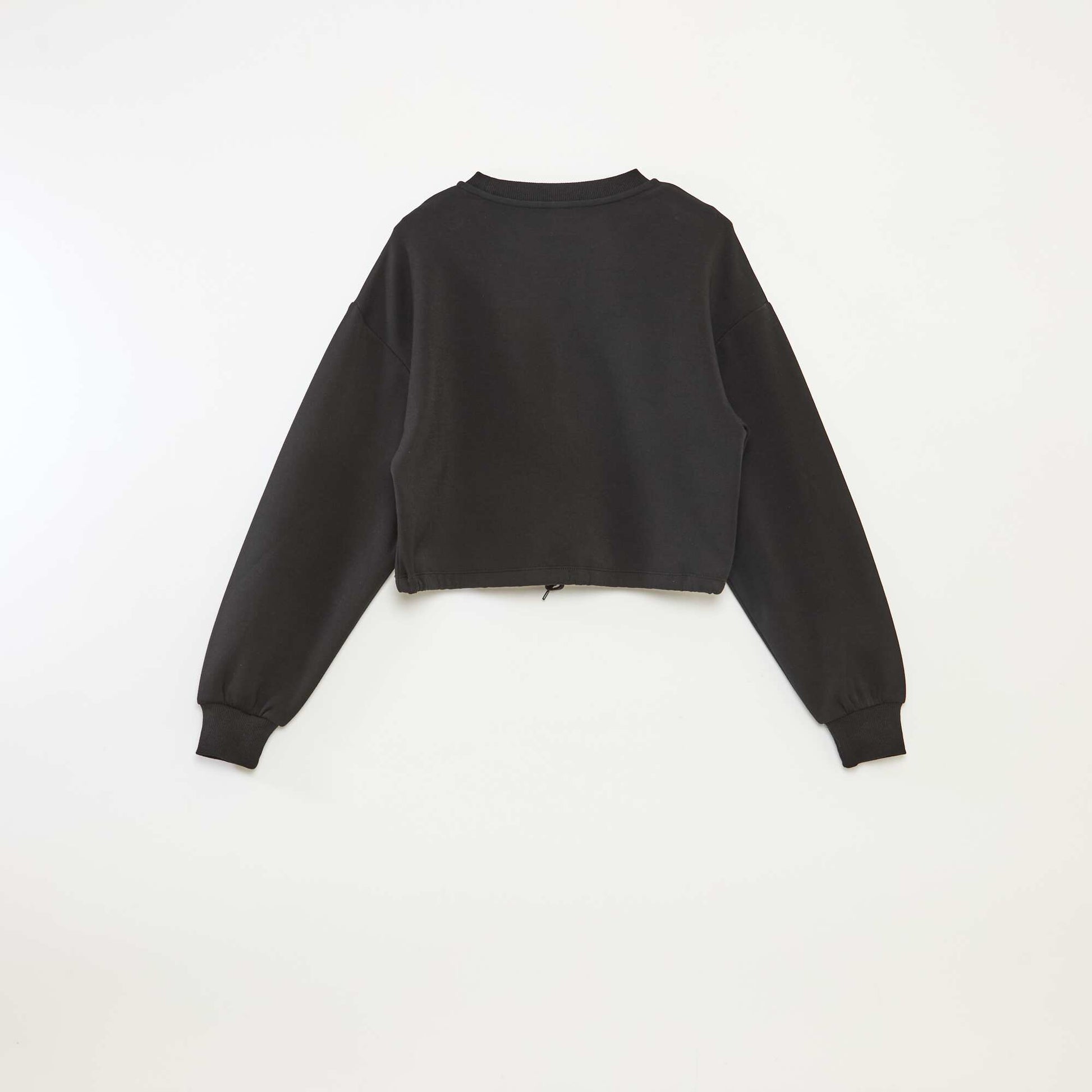 Sweat en molleton uni doux et chaud NOIR