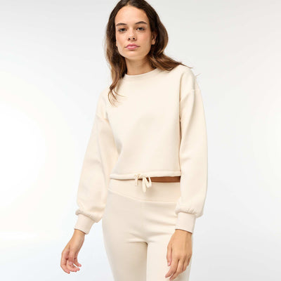 Sweat en molleton uni doux et chaud BEIGE