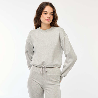 Sweat en molleton uni doux et chaud GRIS