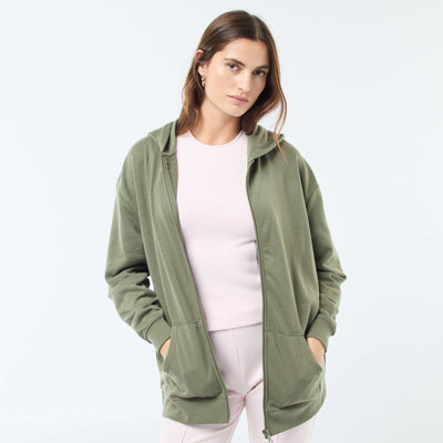 Gilet à capuche uni VERT