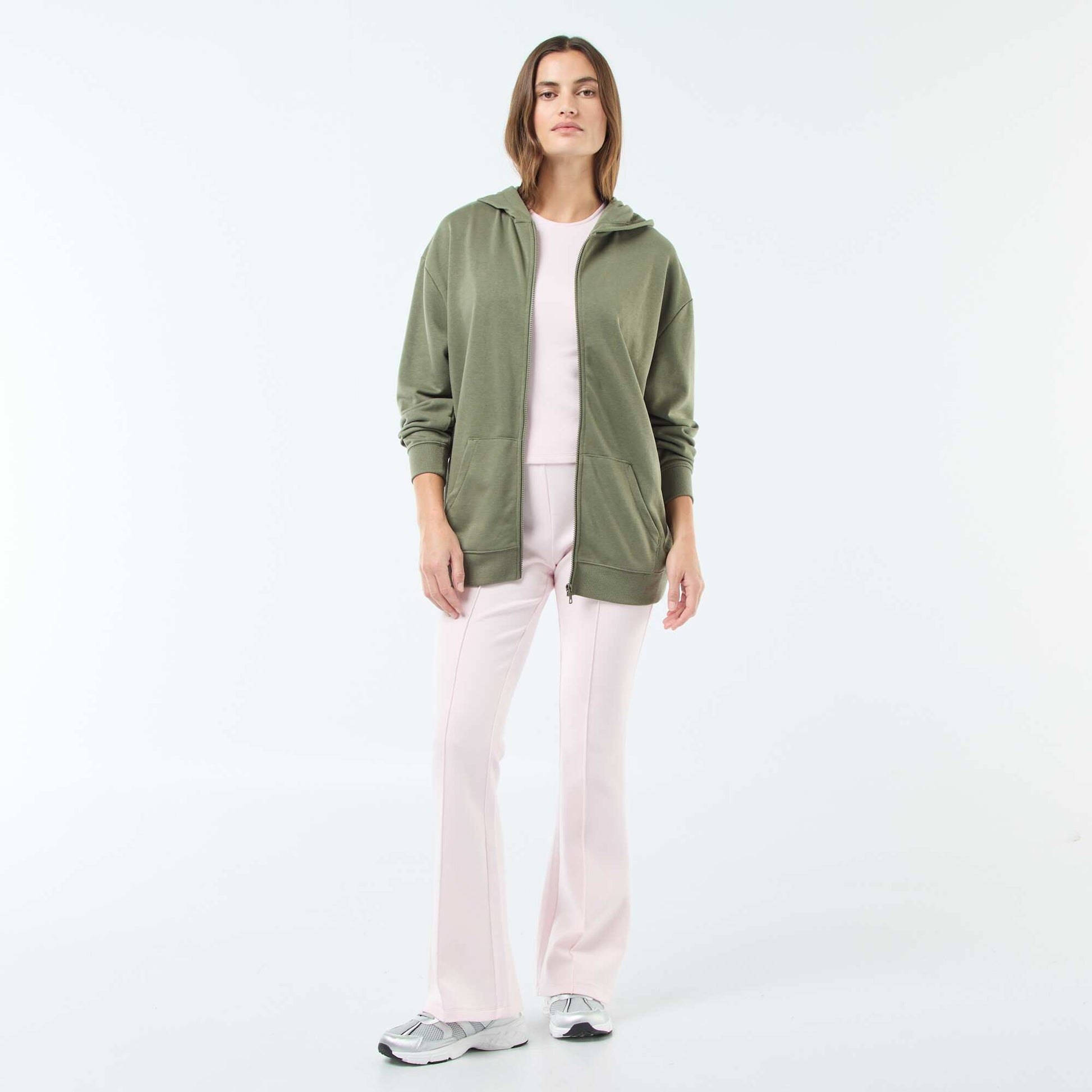 Gilet à capuche uni VERT