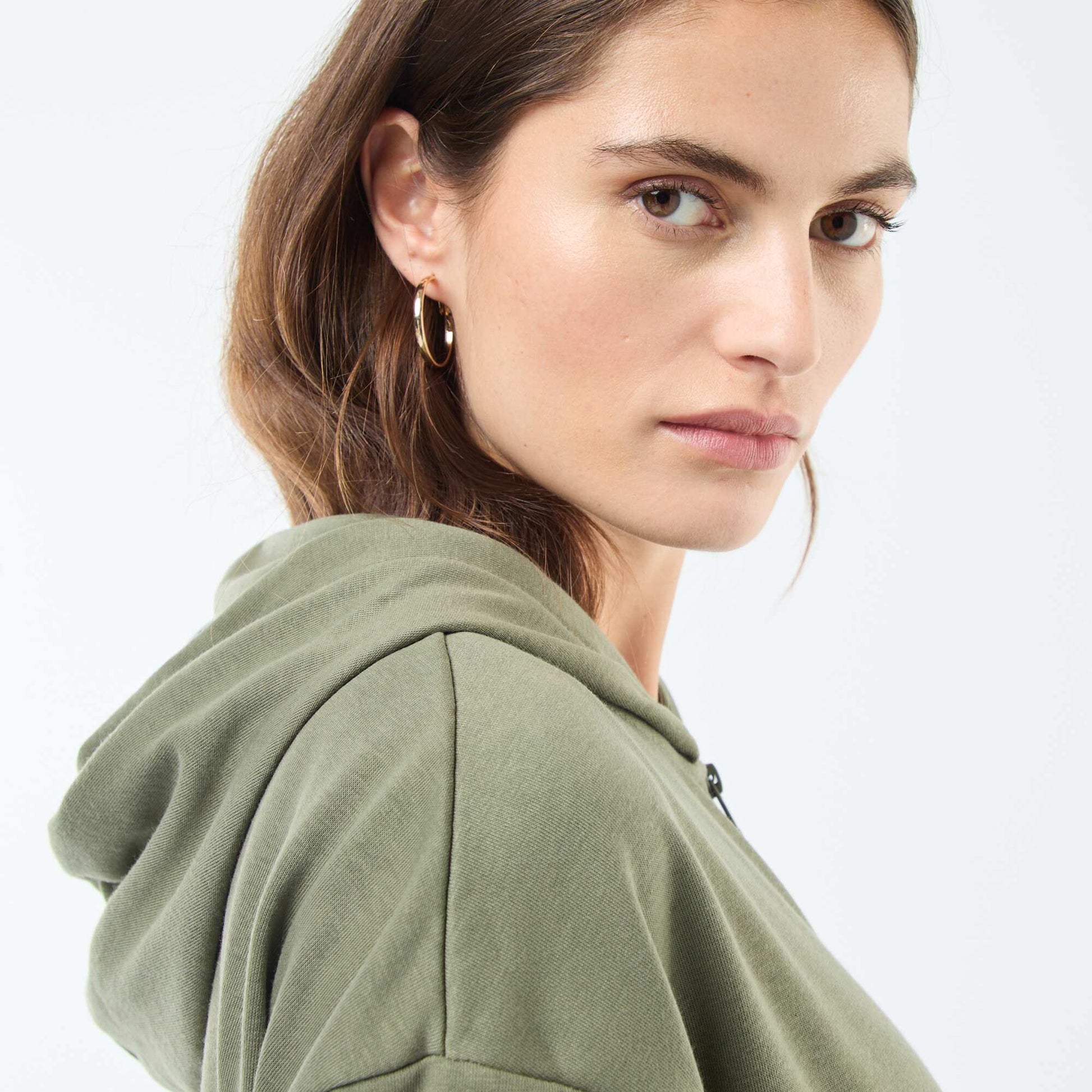 Gilet à capuche uni VERT