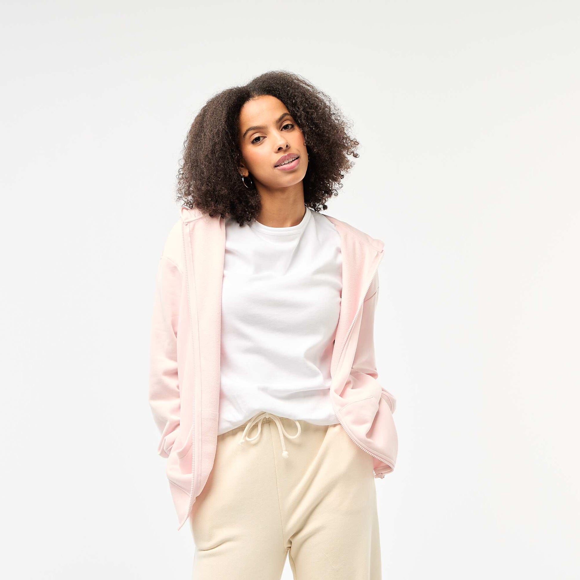 Gilet à capuche uni ROSE