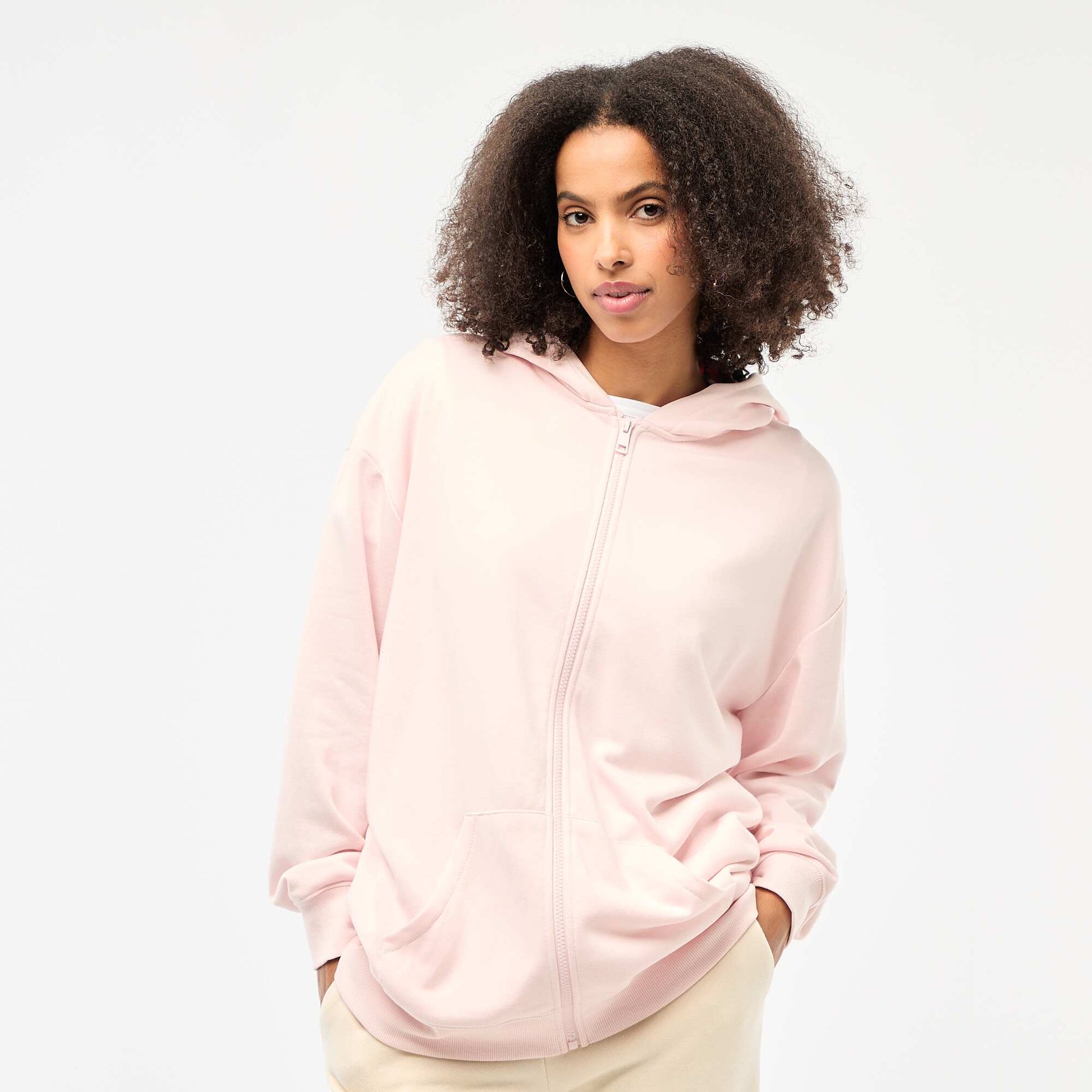 Gilet à capuche uni ROSE