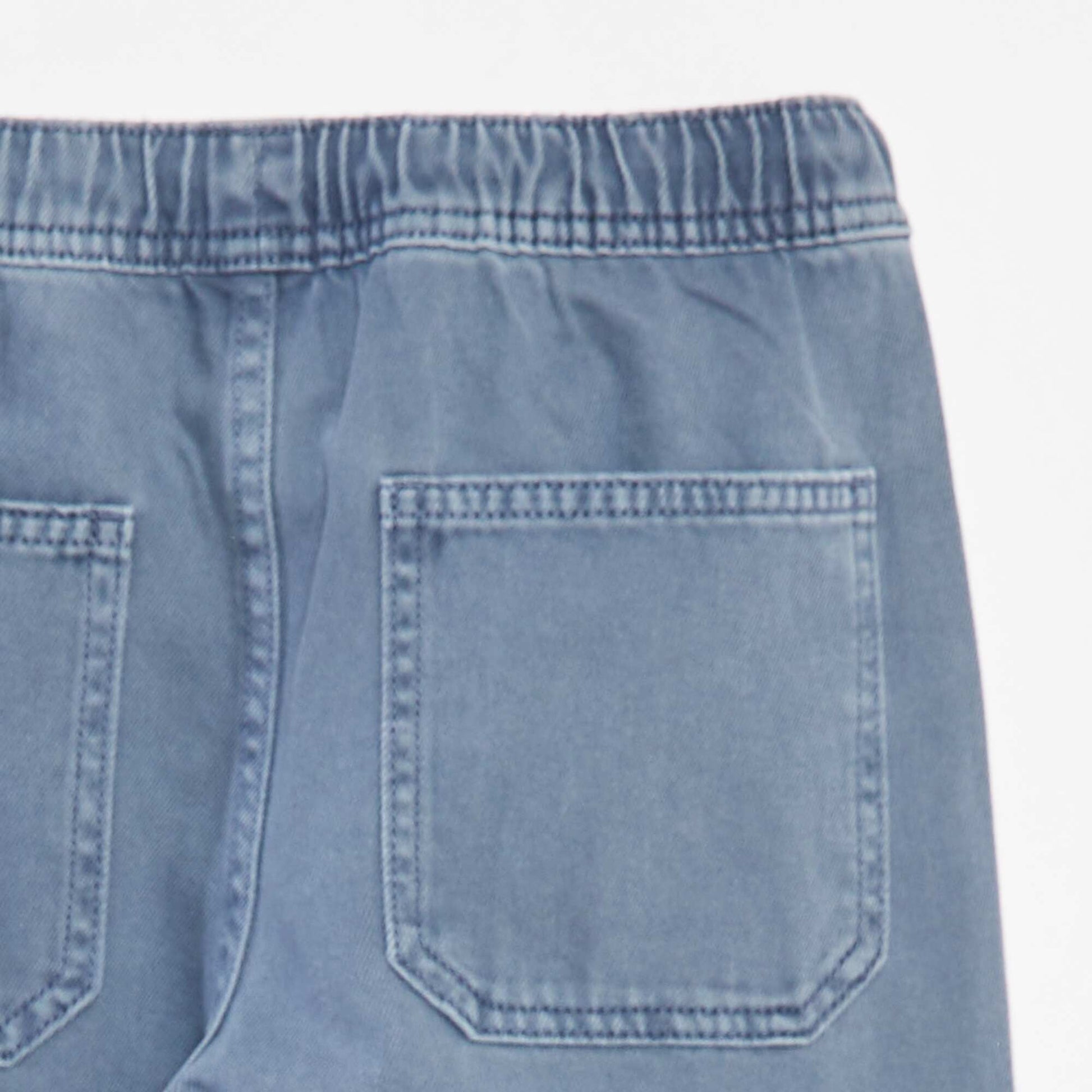 Pantalon multipoches avec ceinture élastiquée BLEU