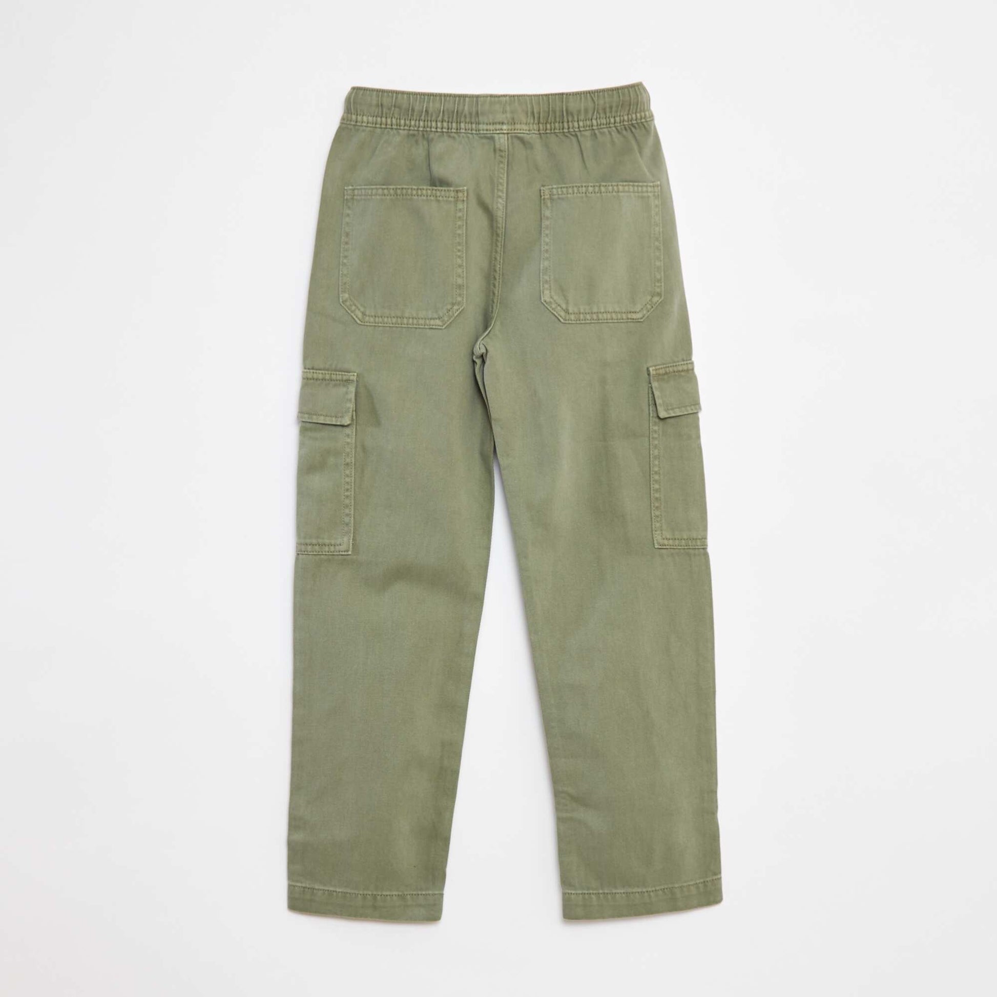 Pantalon multipoches avec ceinture élastiquée VERT