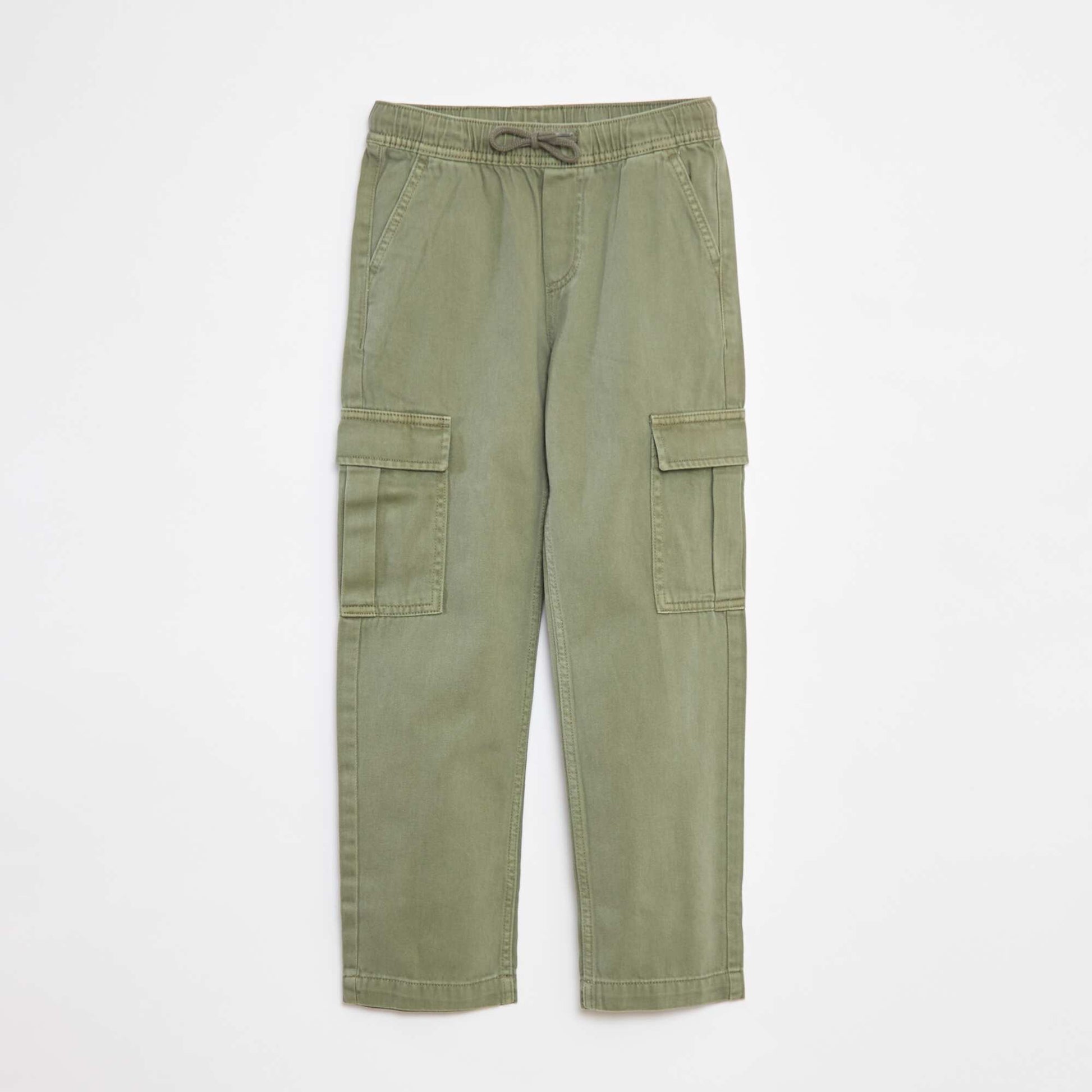 Pantalon multipoches avec ceinture élastiquée VERT