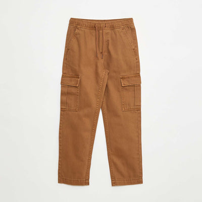 Pantalon multipoches avec ceinture élastiquée MARRON