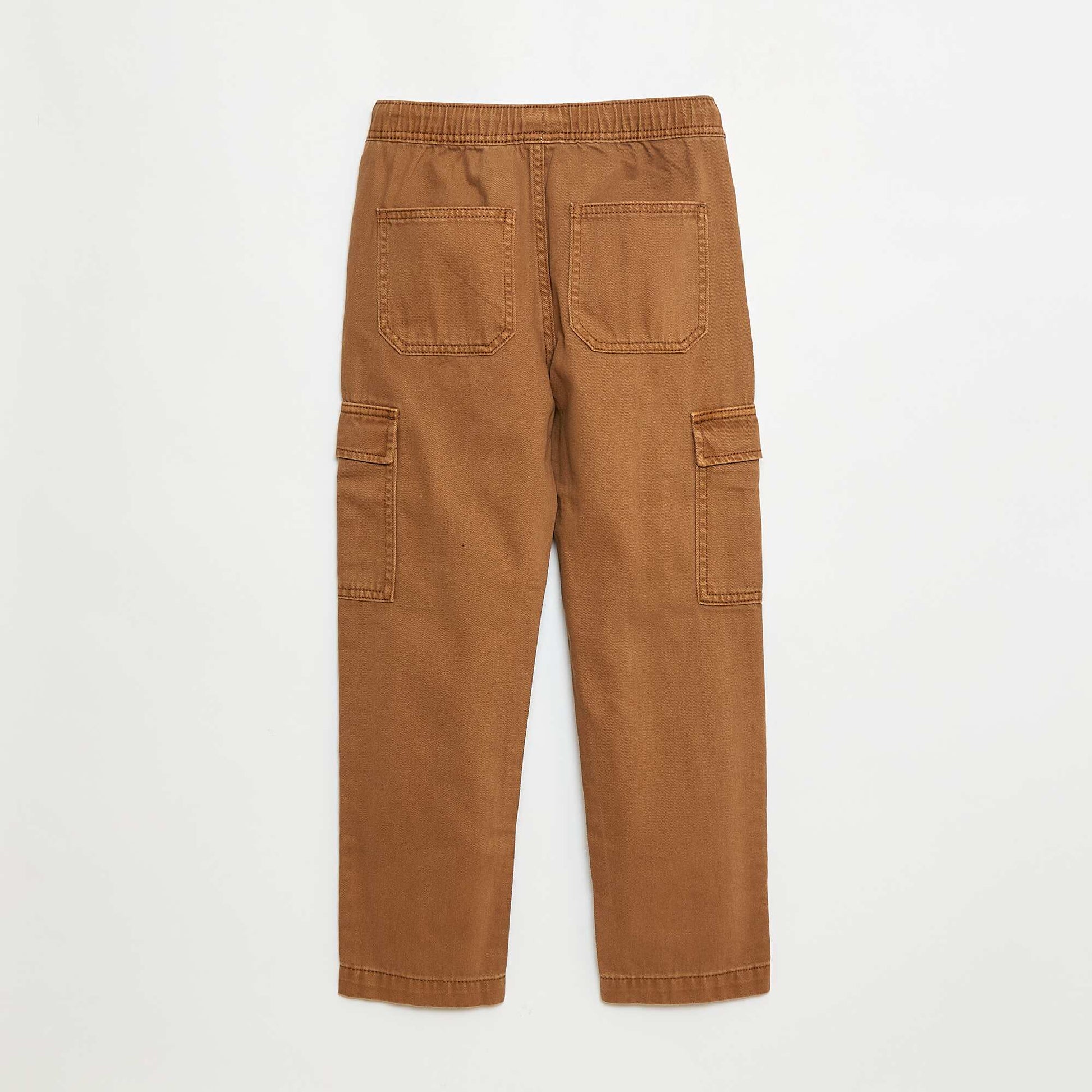 Pantalon multipoches avec ceinture élastiquée MARRON