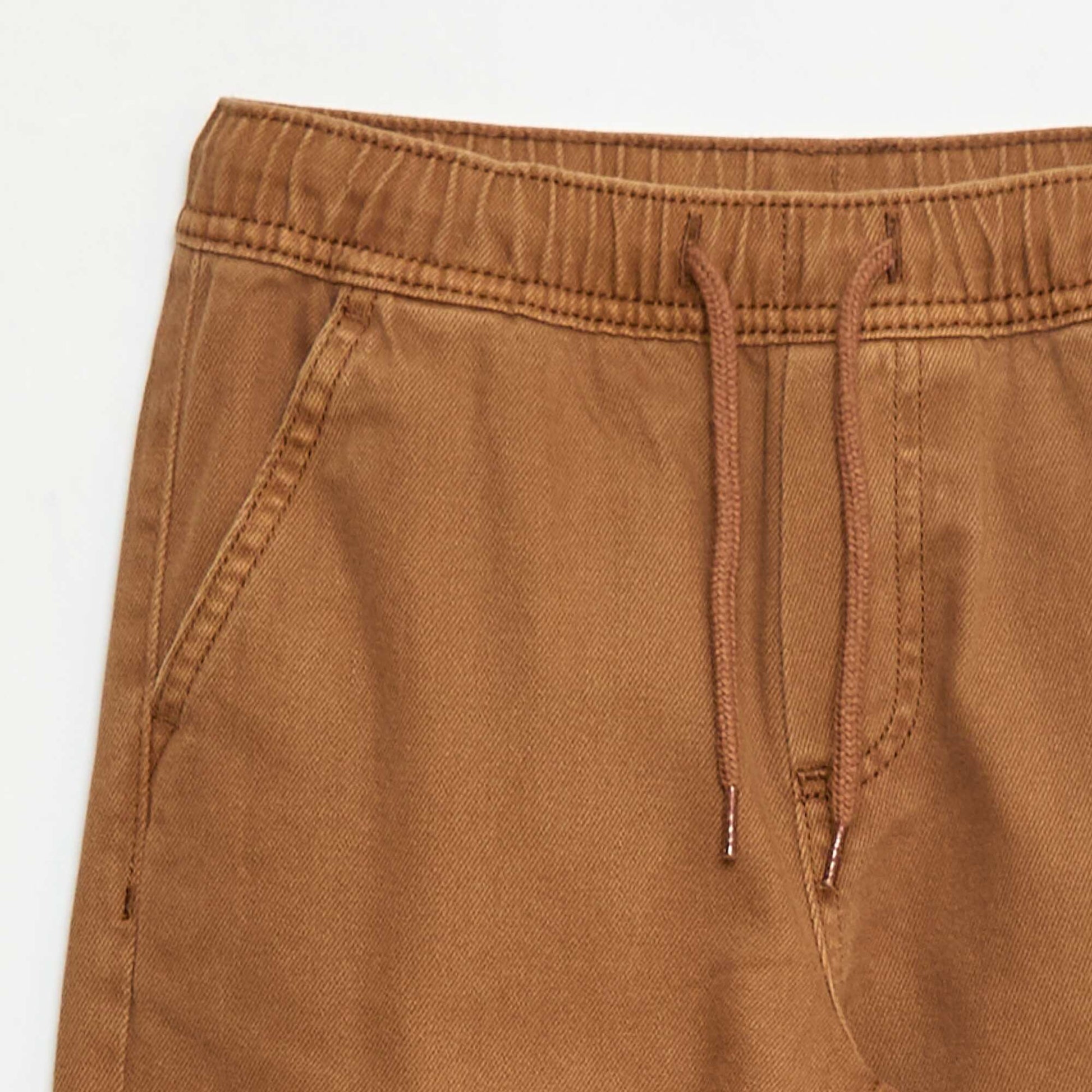Pantalon multipoches avec ceinture élastiquée MARRON