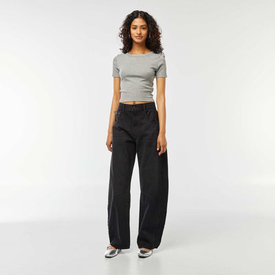 Jean large coupe ballon NOIR