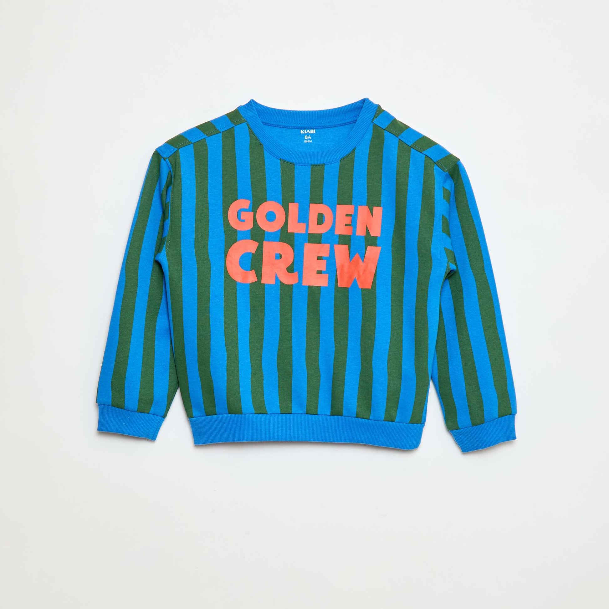 Sweat imprimé en coton BLEU