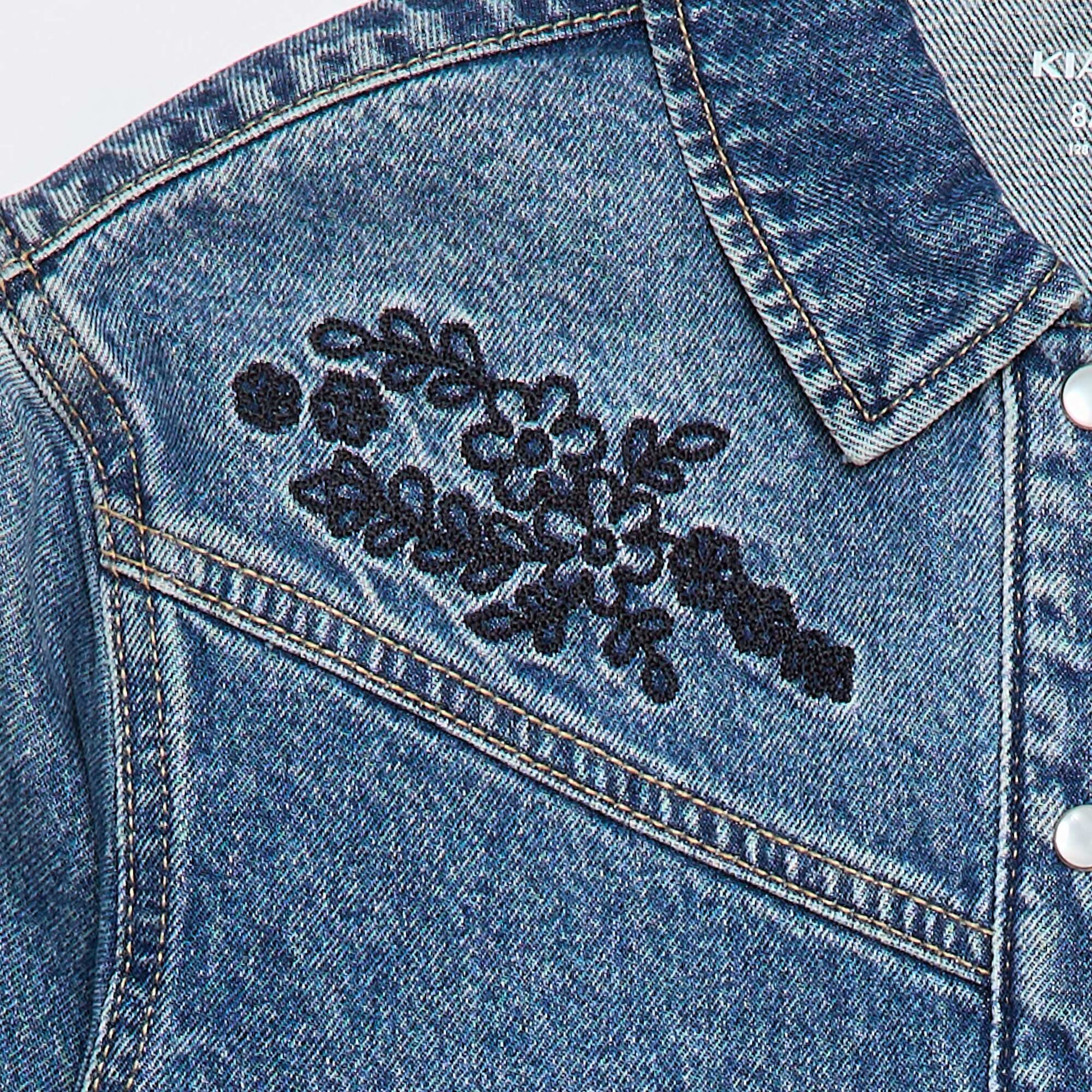 Chemise en jean avec broderies BLEU