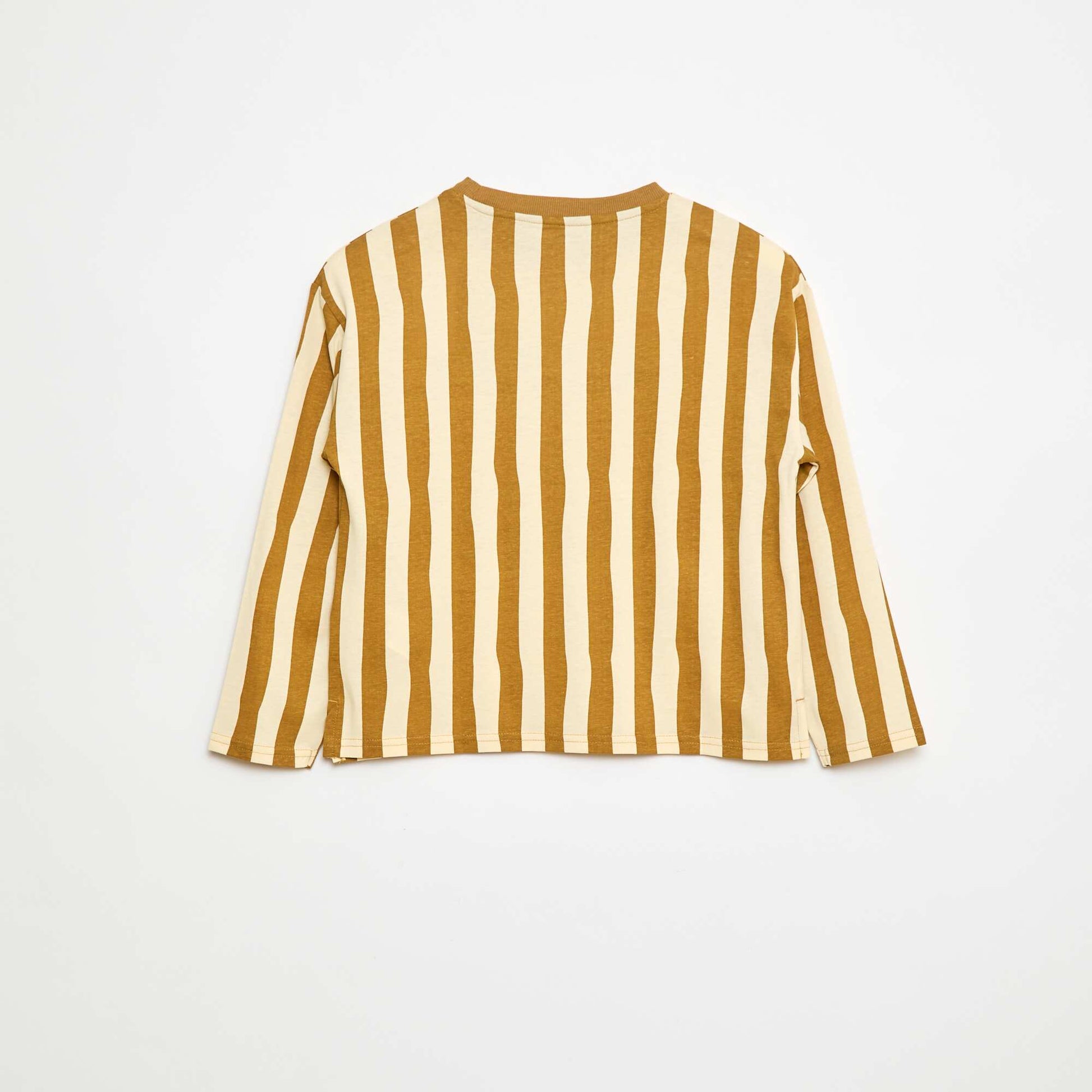 Tee-shirt manches longues imprimé 'brother' BEIGE