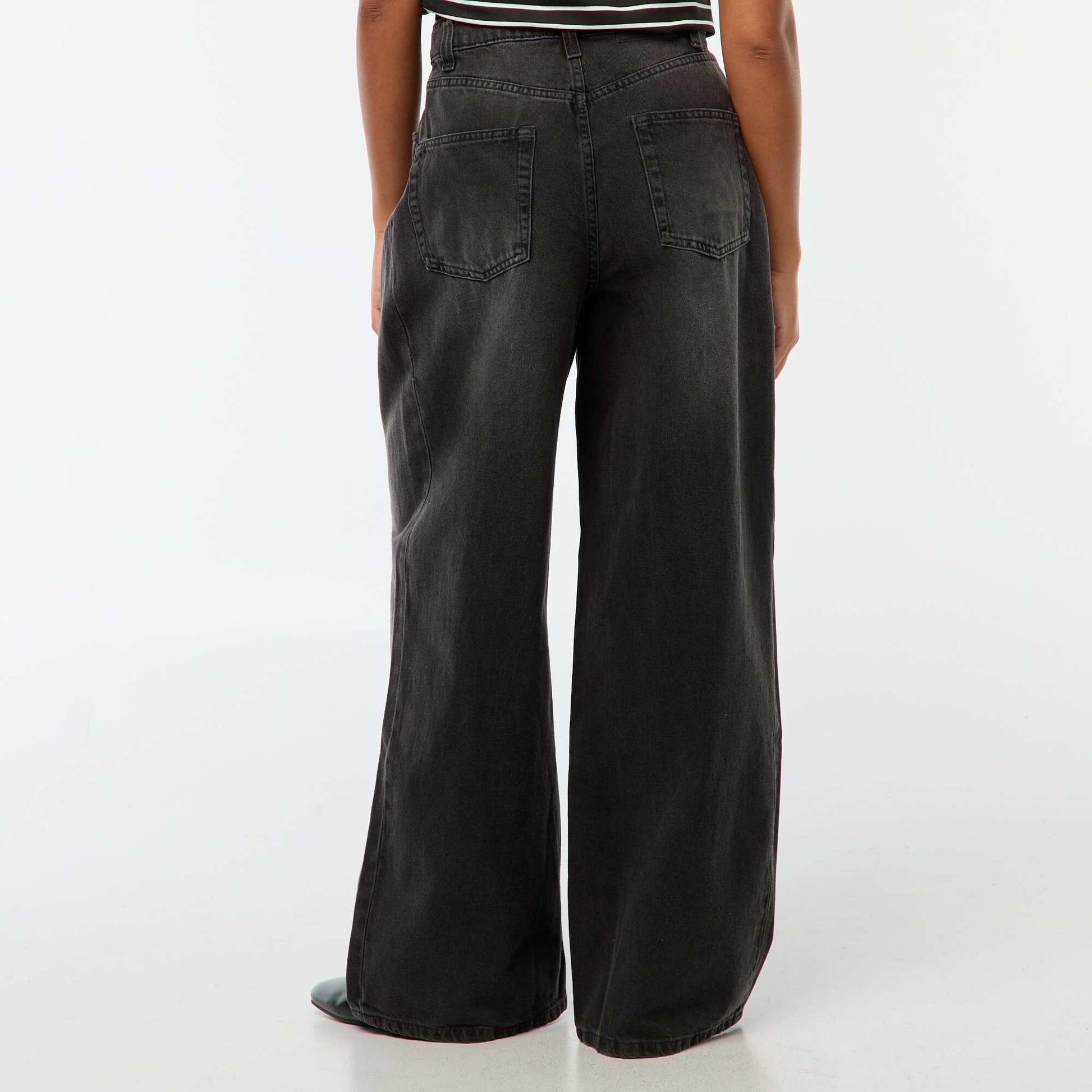 Jean taille haute wide GRIS