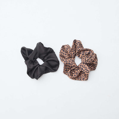 Lot de 2 chouchous satinés MARRON