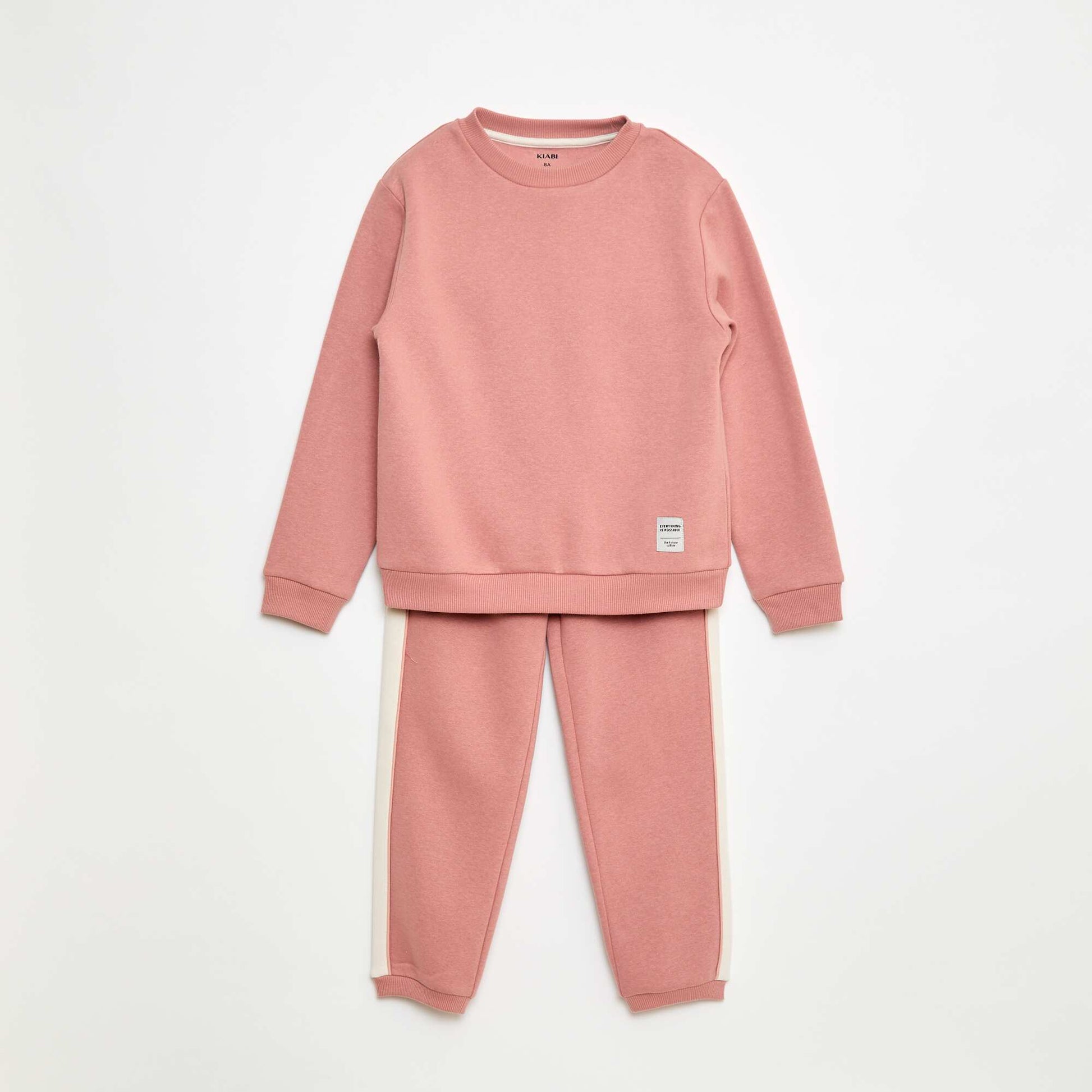 Ensemble de jogging en molleton gratté sweat + pantalon - 2 pièces ROSE