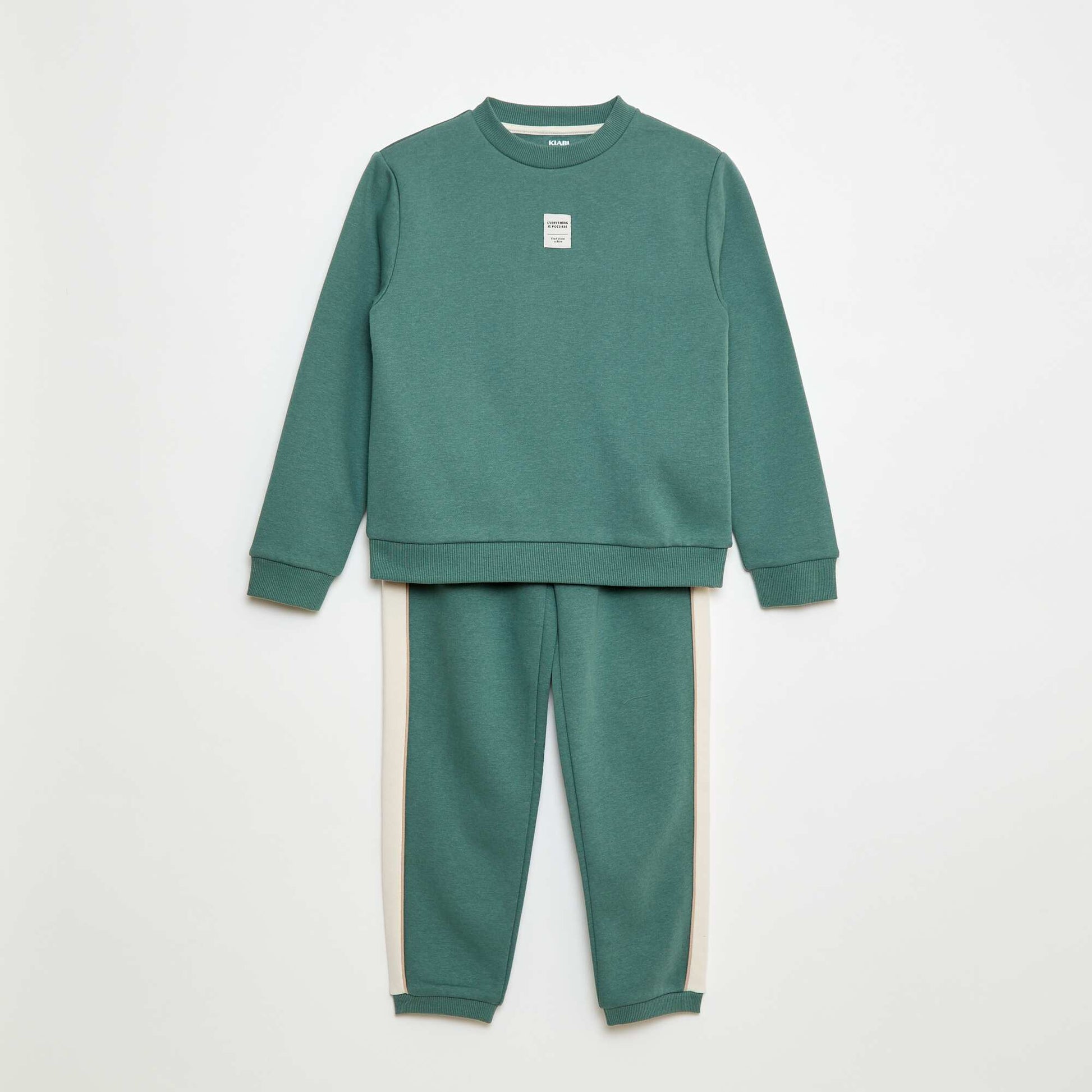 Ensemble de jogging en molleton gratté sweat + pantalon - 2 pièces VERT