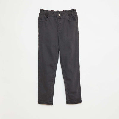 Pantalon paperbag rembourré GRIS FONCé