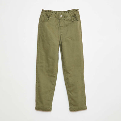 Pantalon paperbag rembourré VERT