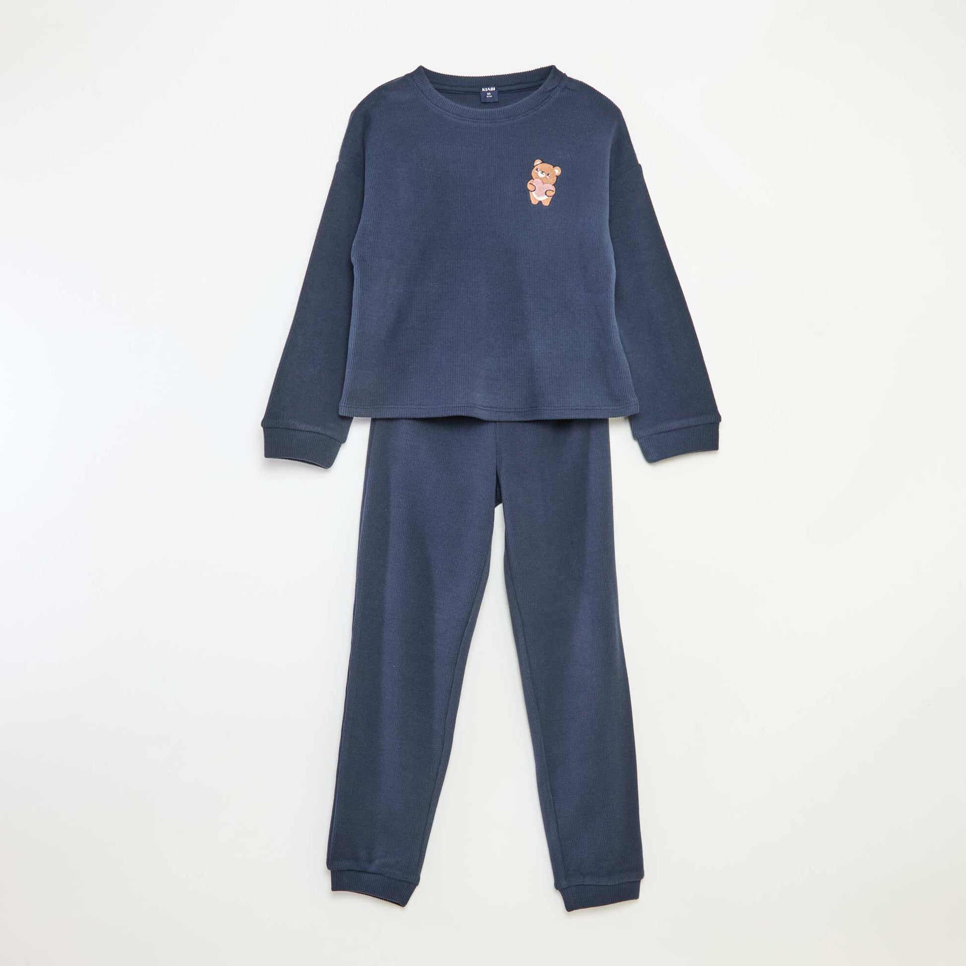 Ensemble de pyjama jersey uni BLEU