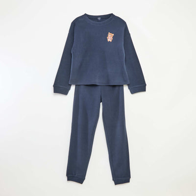 Ensemble de pyjama jersey uni BLEU