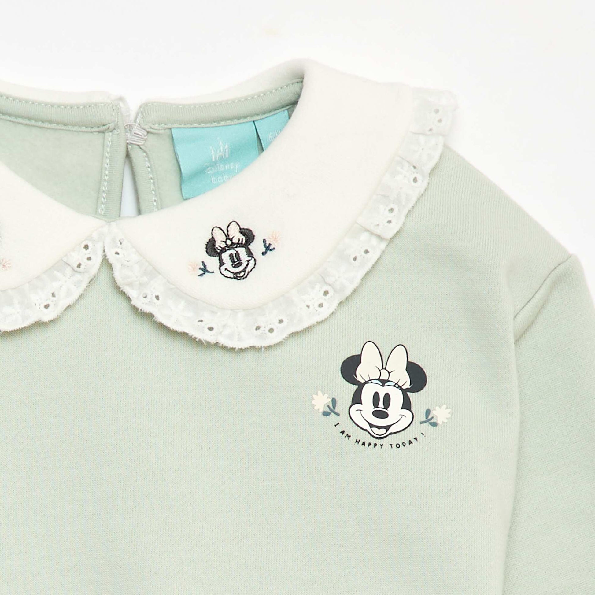 Ensemble jogging sweat + pantalon + bavoir 'Disney' 'Minnie' - 3 pièces VERT