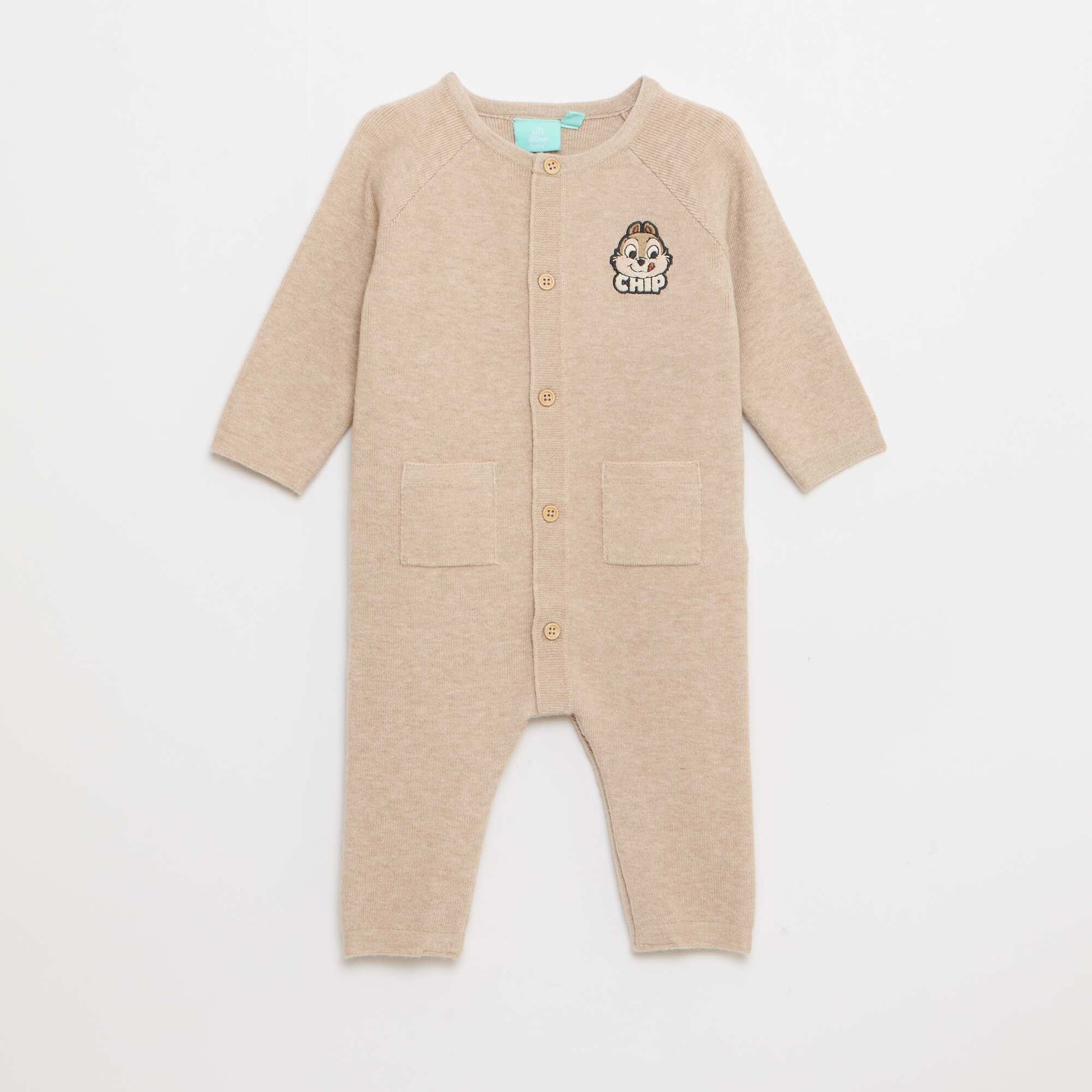 Combinaison longue en maille tricot 'Tic & Tac' 'Disney' MARRON