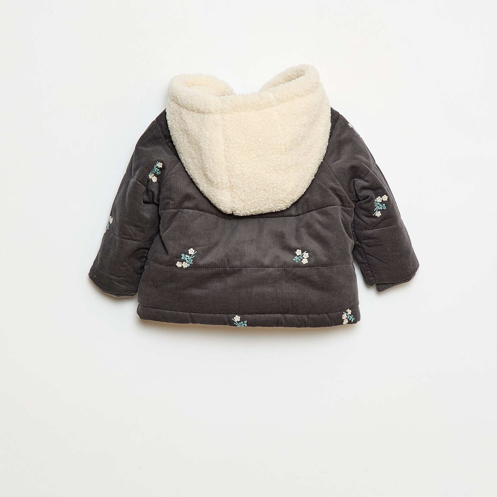 Manteau à capuche en velours GRIS