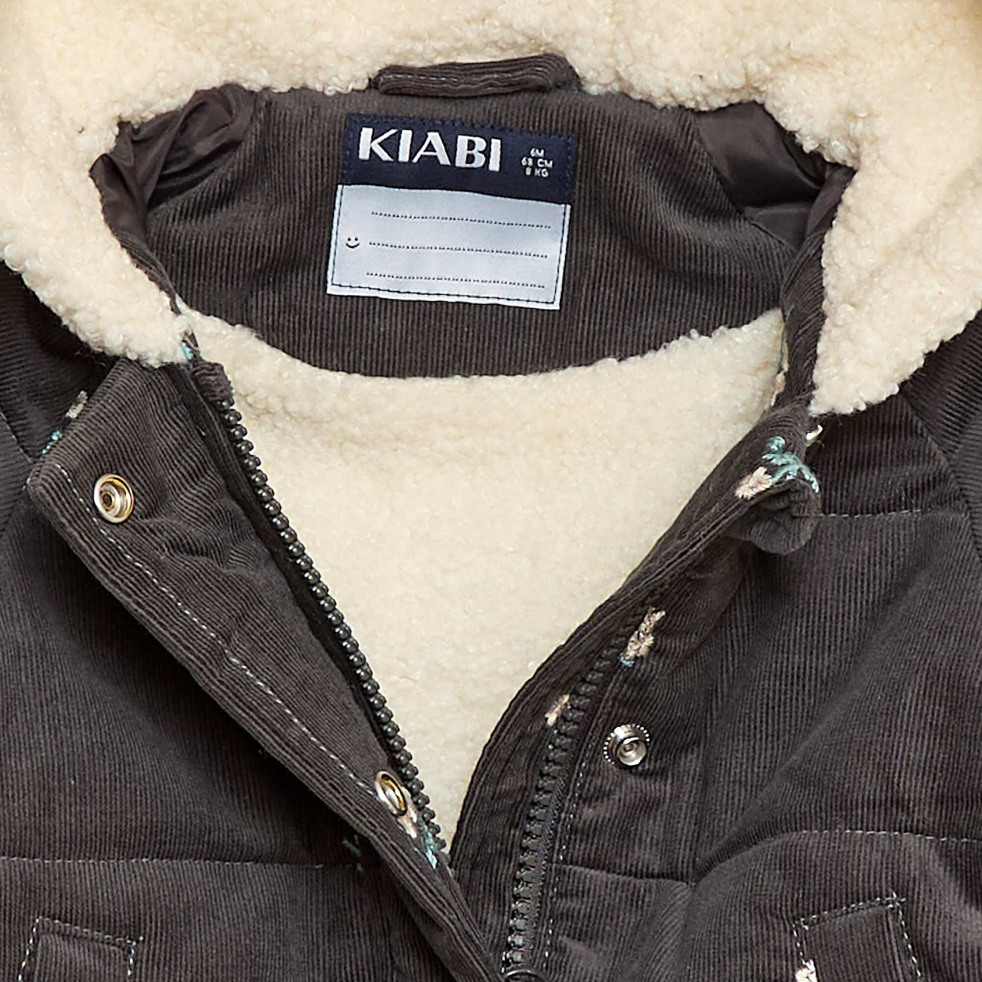 Manteau à capuche en velours GRIS