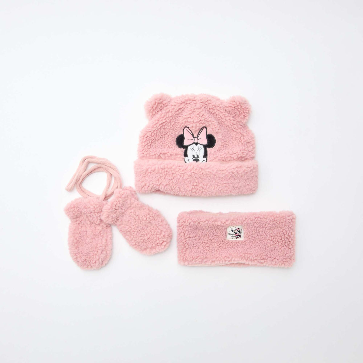 Lot bonnet + gant + snood 'Minnie' 'Disney' ROSE