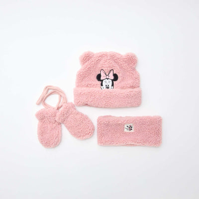 Lot bonnet + gant + snood 'Minnie' 'Disney' ROSE