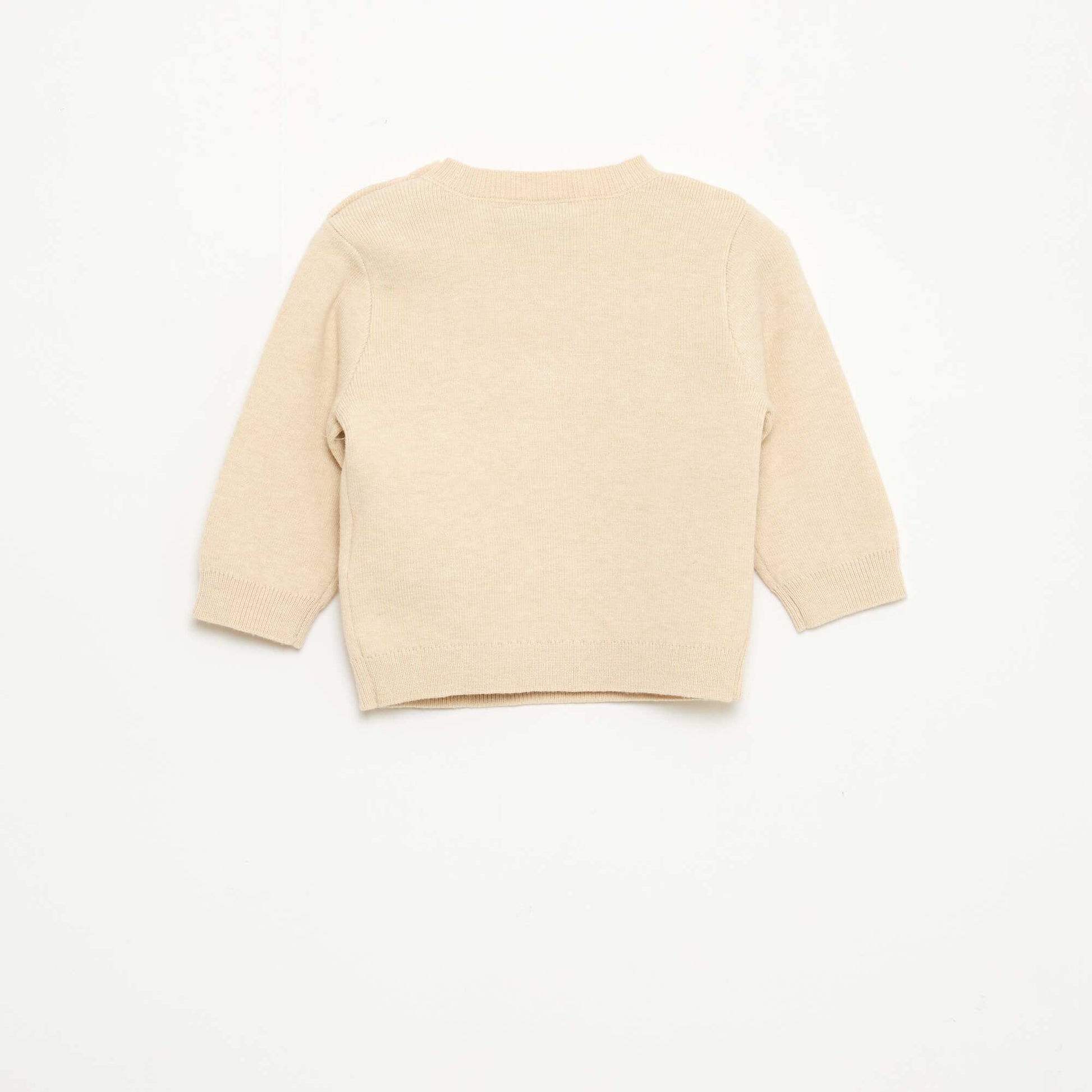 Pull col rond tricot 'Disney' 'Winnie' BEIGE