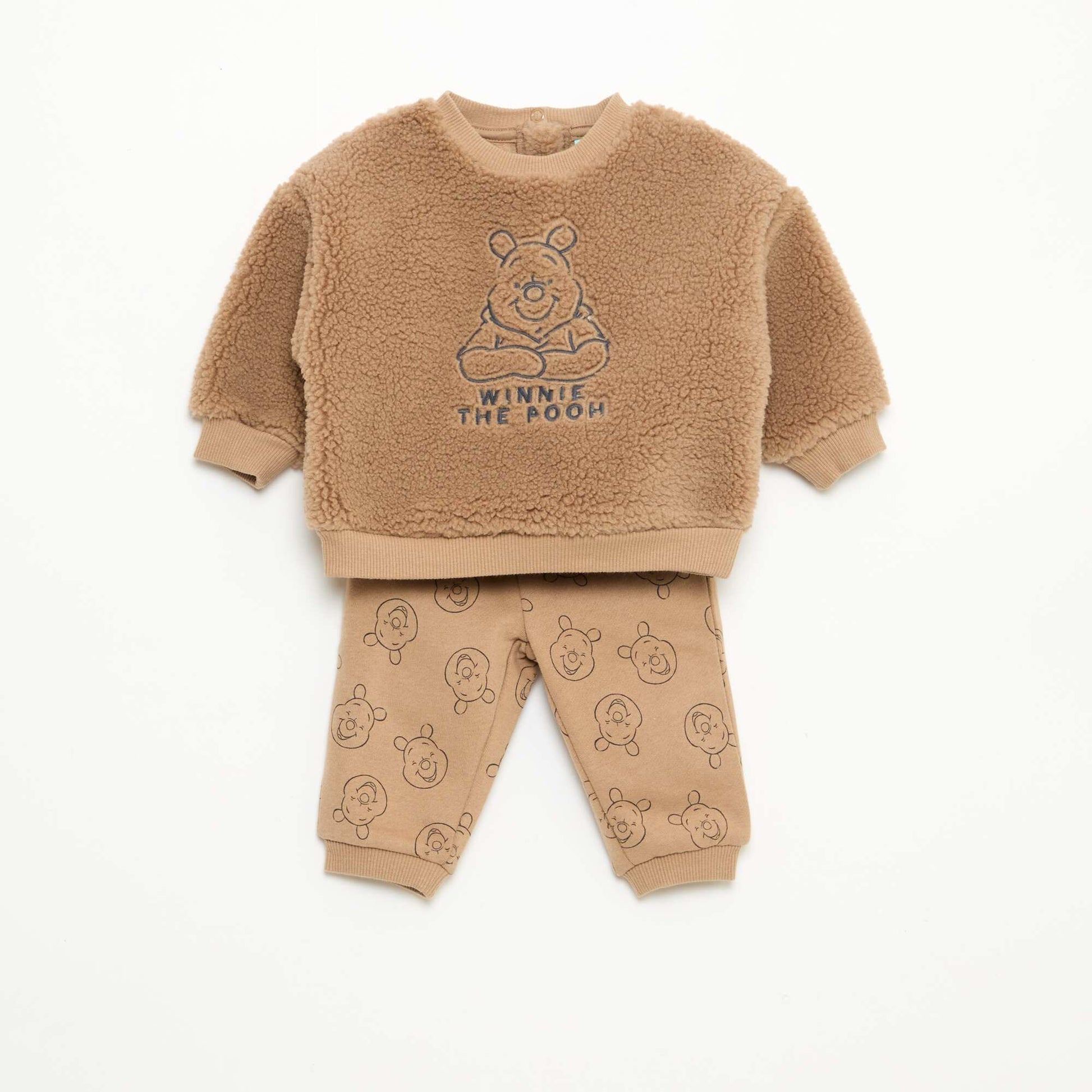Ensemble sweat + pantalon 'Disney' 'Winnie' en coton BEIGE