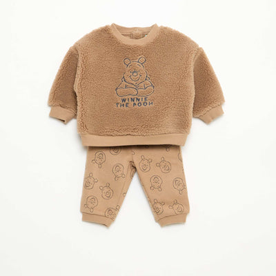 Ensemble sweat + pantalon 'Disney' 'Winnie' en coton BEIGE