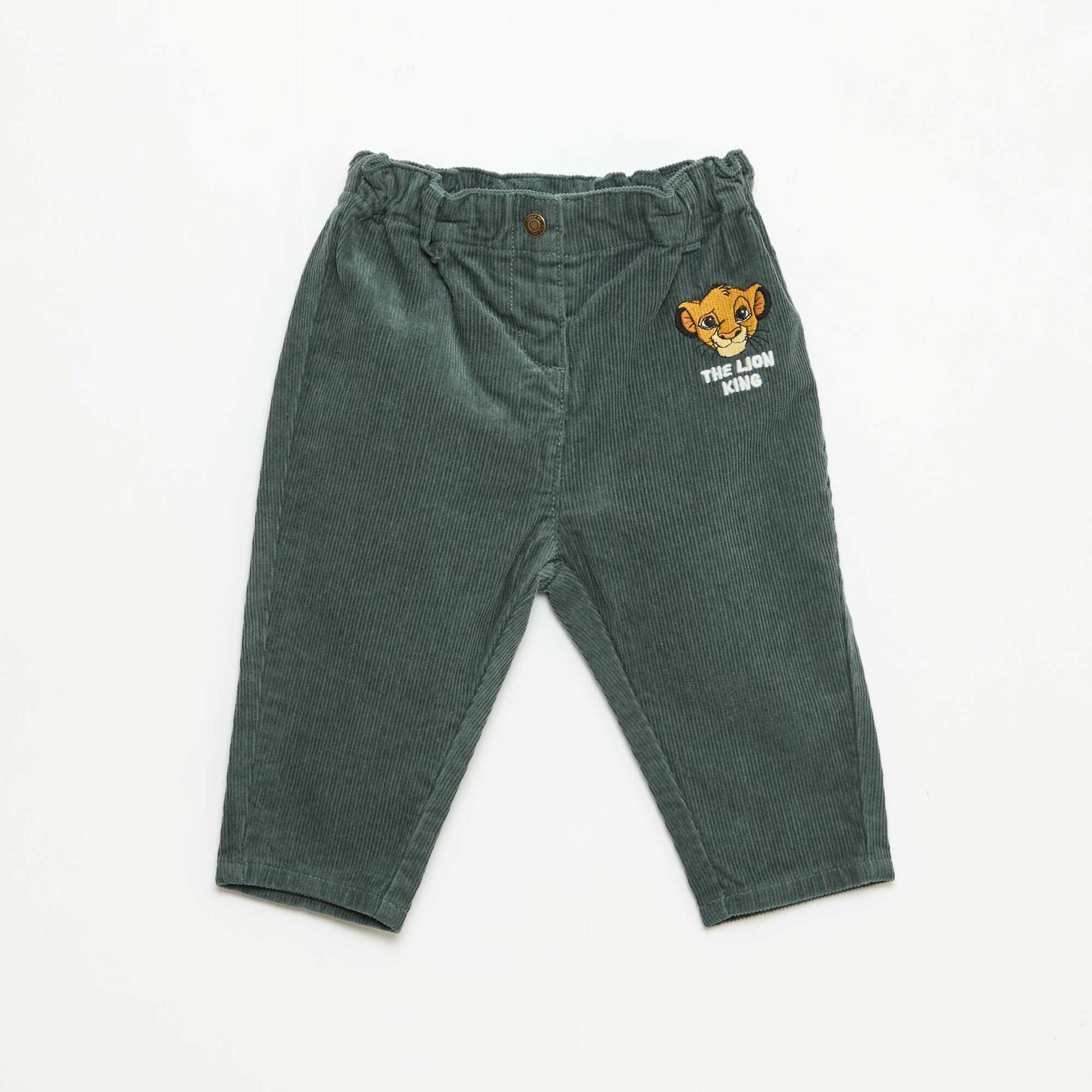 Pantalon 'Disney' 'Simba' en velours côtelé VERT