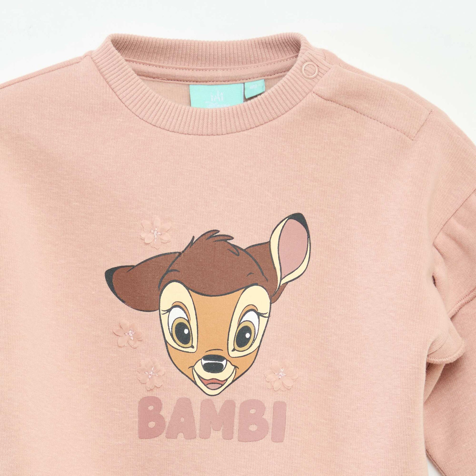 Sweat en molleton 'Disney' 'Bambi' volantée ROSE