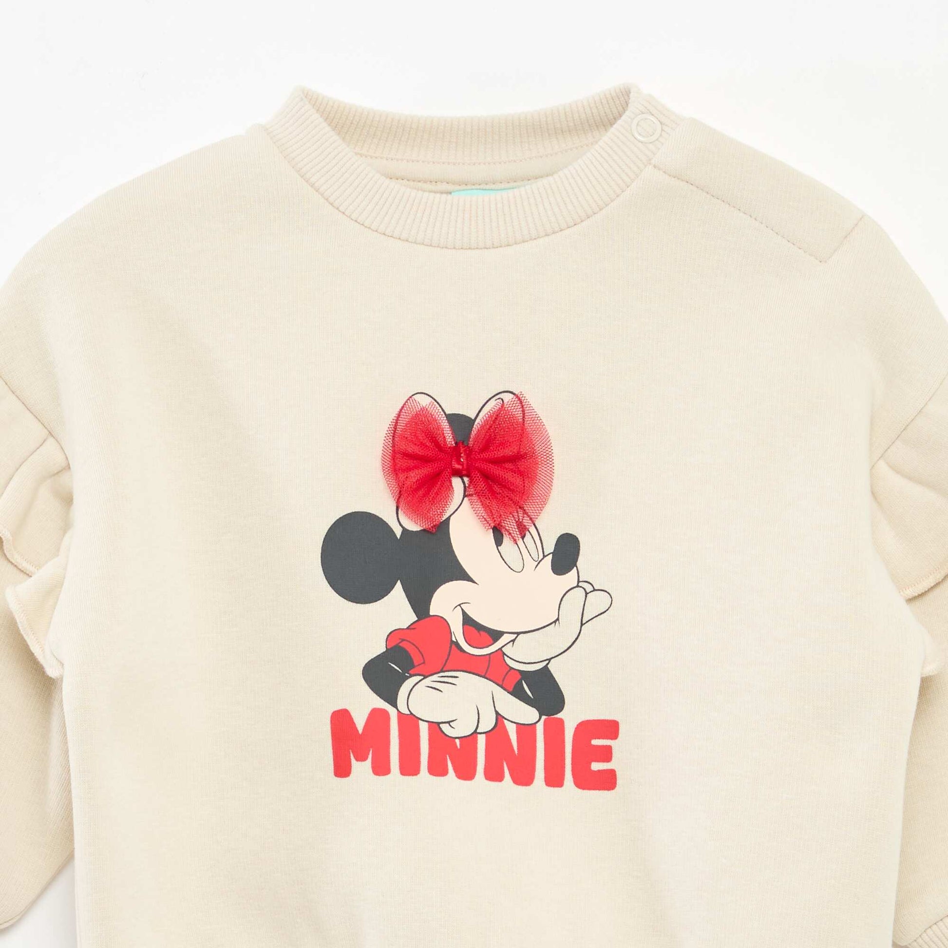 Sweat en molleton 'Disney' 'Minnie' volantée BLANC