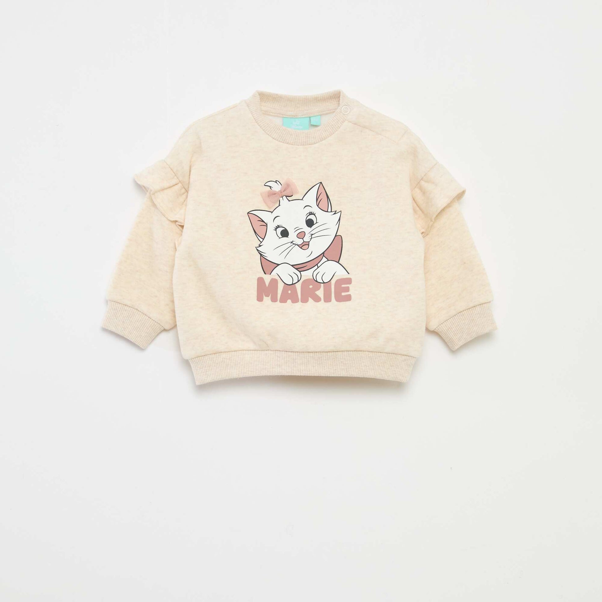 Sweat en molleton 'Disney' 'Marie' volantée BEIGE