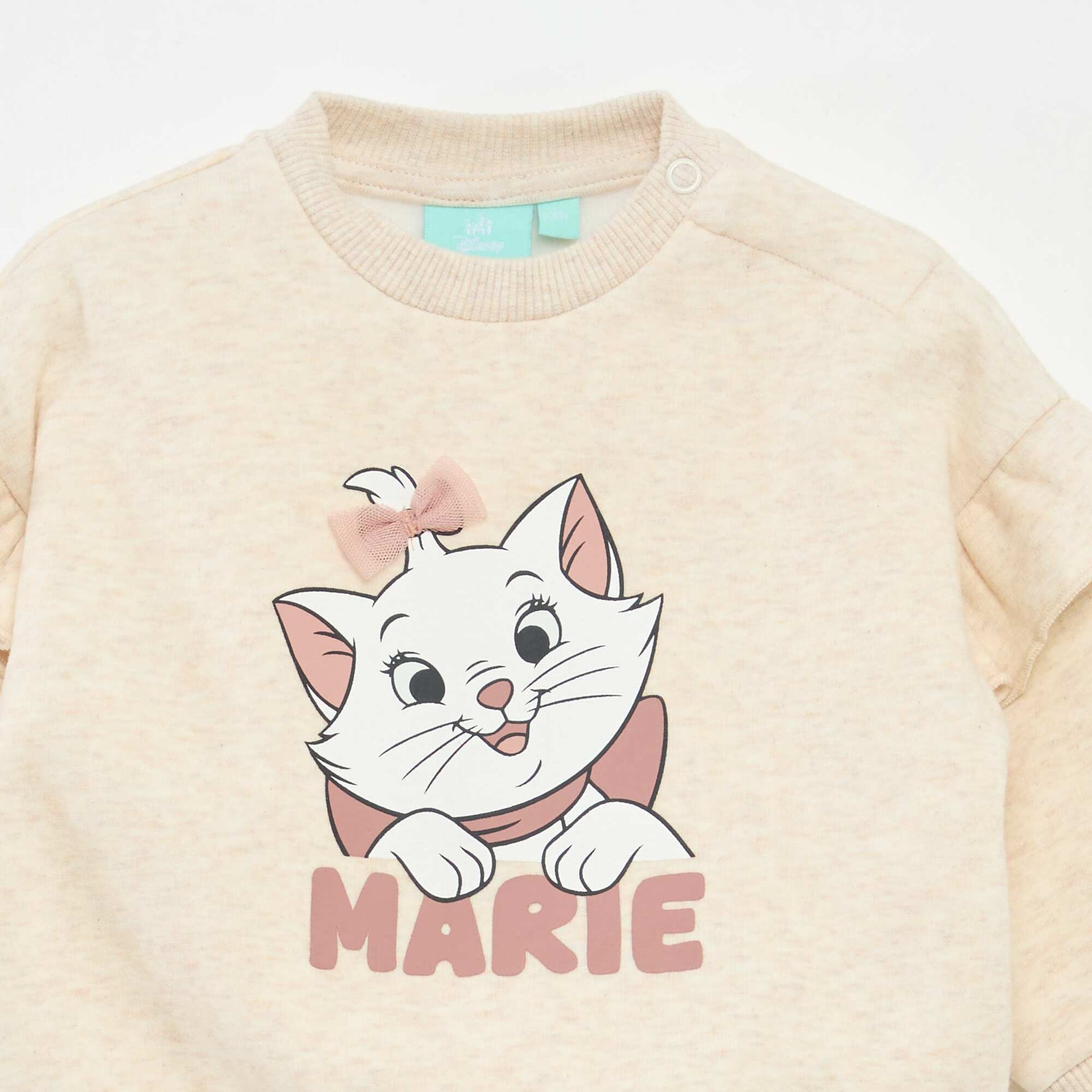 Sweat en molleton 'Disney' 'Marie' volantée BEIGE